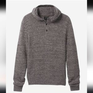 Prana Carter Men's Gray Knit Organic Cotton Blend Hooded Sweater Medium